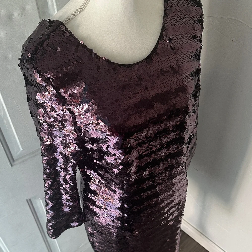 Fashion Nova Sparkling Purple Long Sleeve Dress - Picture 6 of 7